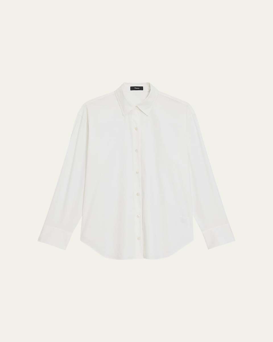 Button-Front Boyfriend Shirt